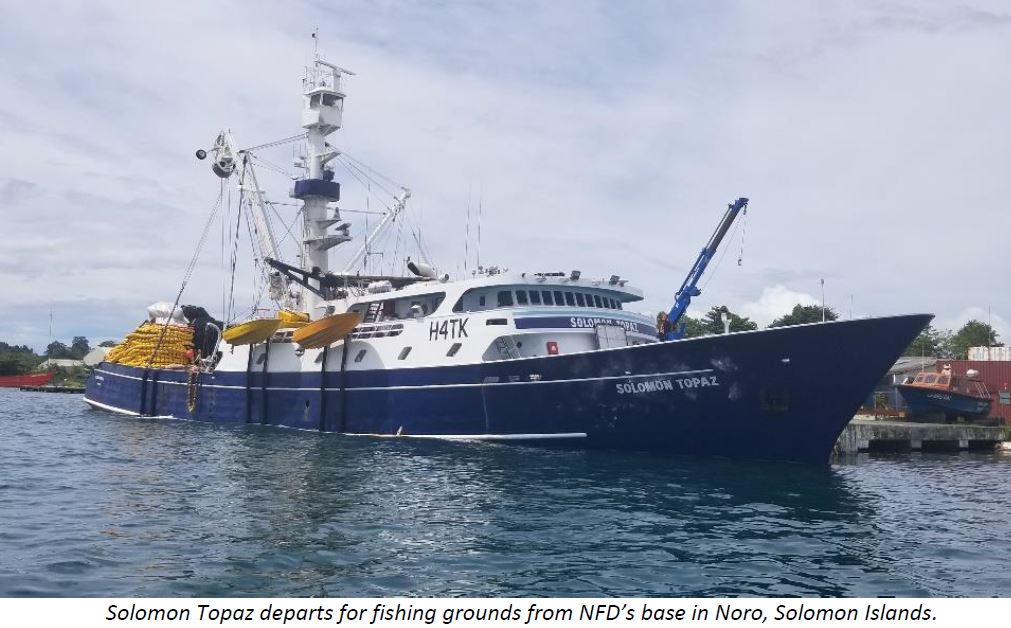 Solomon flag purse seiner Solomon Topaz fishing operations for Marine's NFD SolTuna – Tri Marine Group